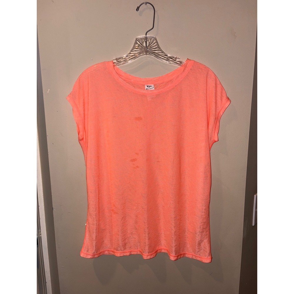 Champion Athletic T Shirt Neon Coral Short Sleeve Lightweight Athleisure Women S